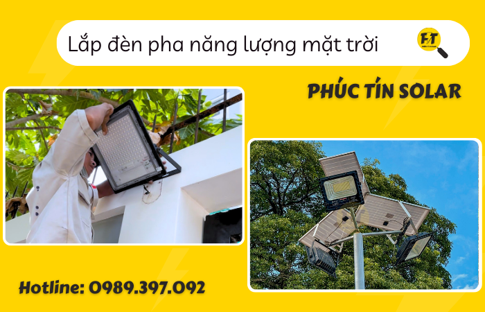 Lắp đèn pha năng lượng mặt trời